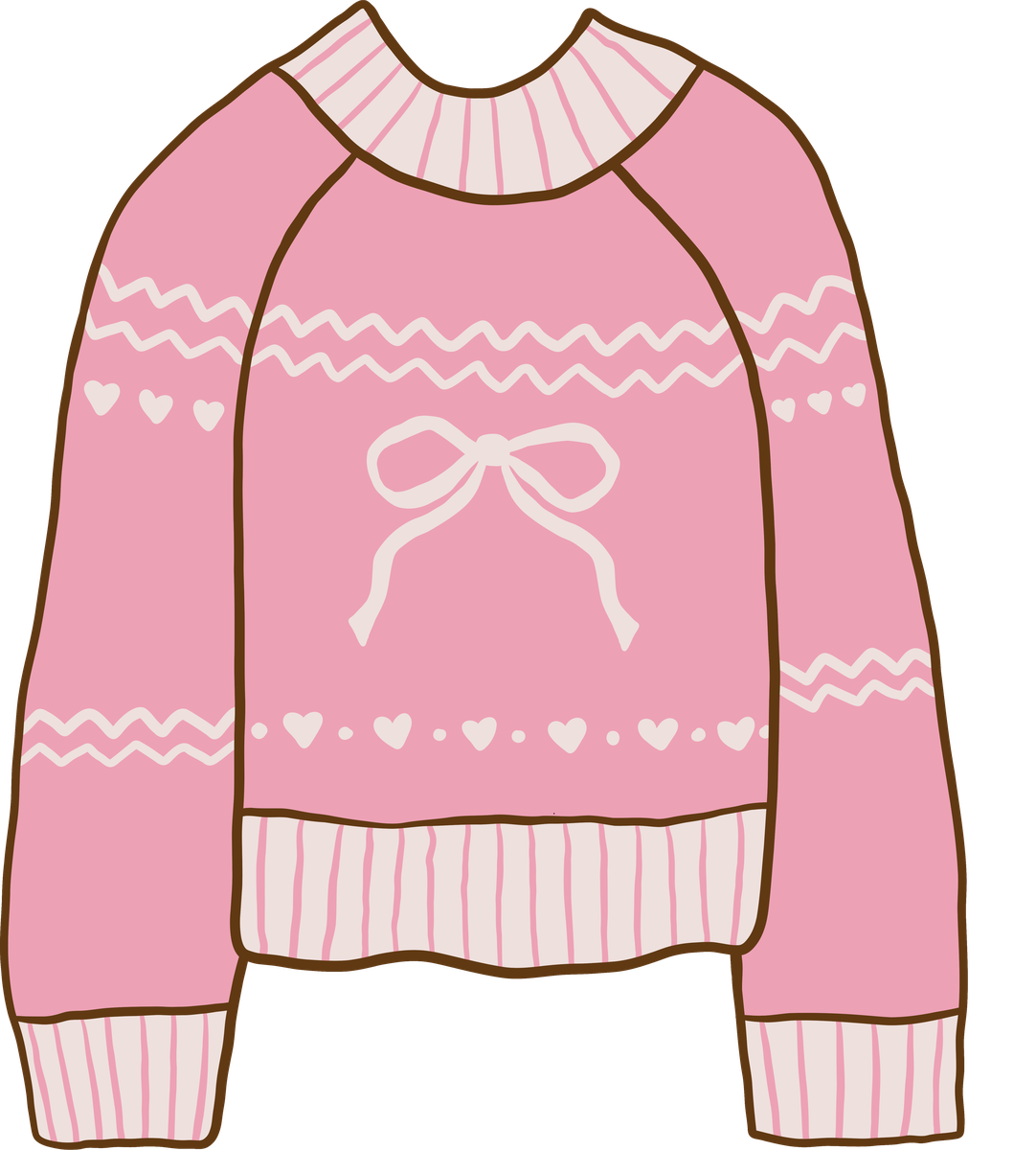 Cozy coquette pink knit sweater with bow